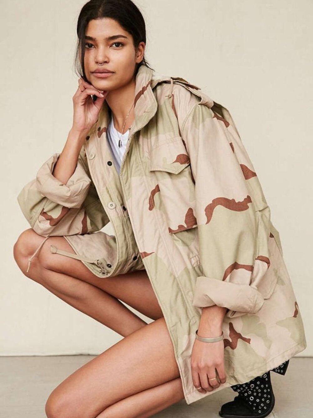 Desert Camo Military Field Army Jacket/Coat sz M